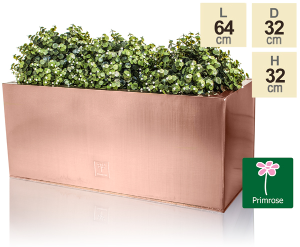 Uitgraving Nest Minimaliseren Primrose™ - Zinken Gegalvaniseerde Trog Plantenbak met Koperen Afwerking -  L64cm € 44,99