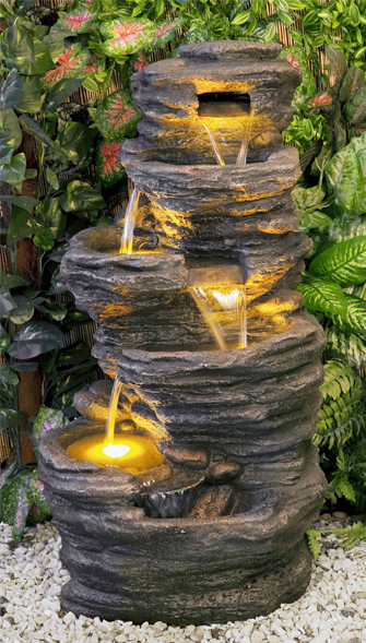 Gluren uitdrukken bronzen Avoca Cascade Fontein met verlichting € 449,99