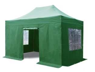 Standaard, Pop Up Stalen Vouwtent Set - Groen - 3m x 4,5m