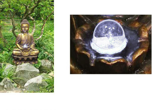 Kapper Maak het zwaar Ophef Gouden Boeddha Waterpartij Met LED-verlichting en Ronddraaiende Bal € 159,99