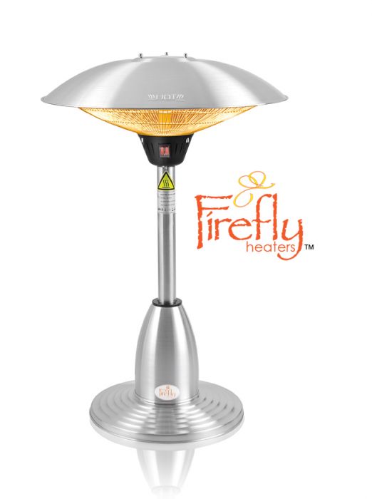 auteursrechten Symmetrie bronzen Firefly™ - 2,1kW Tafelmodel Terrasverwarmer met 3 Warmtestanden € 139,99