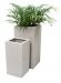 Hoge Kubus Plantenbak Groot, Wit Poly-Terrazzo – H 79cm x 40cm - 120L